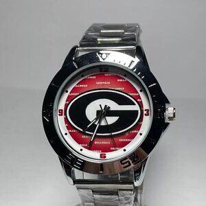 Georgia Bulldogs NCAA Team Logo Men's Stainless-Steel Silver Watch NEW